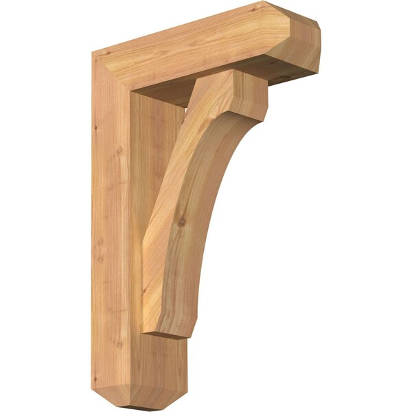 Ekena Millwork Legacy Craftsman Smooth Bracket w/ Offset Brace, Western Red Cedar, 5 1/2"W x 16"D x 24"H BKT0604X16X24LEC04SWR - main